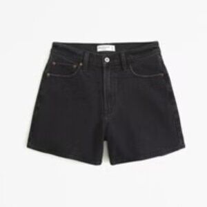 Abercrombie CURVE LOVE High Rise Dad Shorts Size 26 Women’s Black Denim
